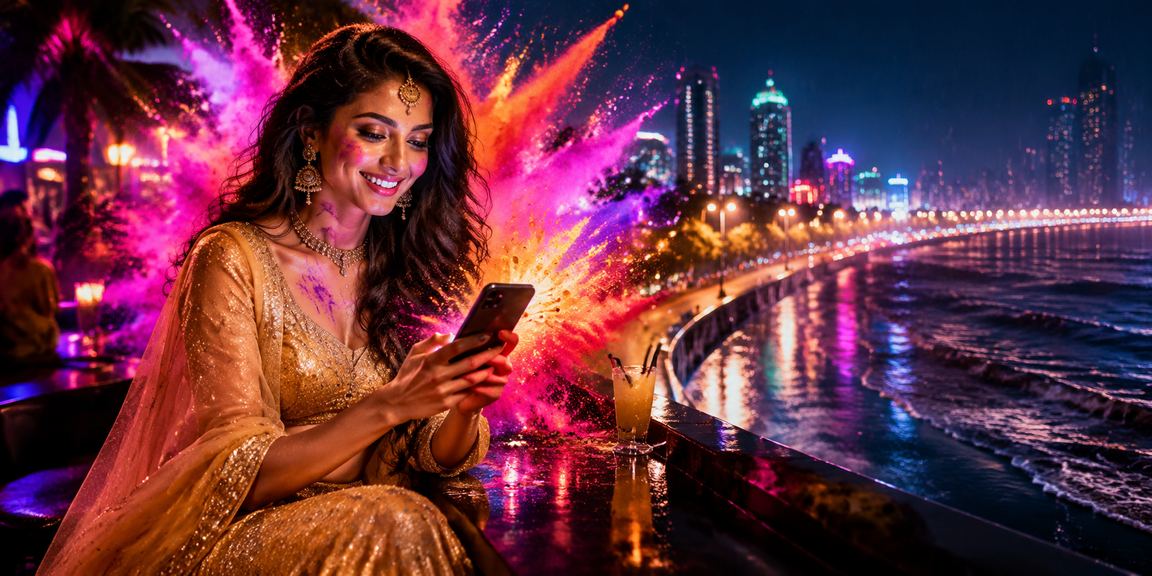 Indian user enjoying mobile casino gameplay in Mumbai