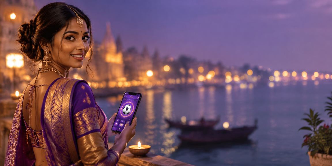 Football betting interface on mobile device in Varanasi